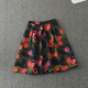 High waist slim A-line printed short skirt summer new style foreign trade women's fashion retro versatile pleated skirt skirt a