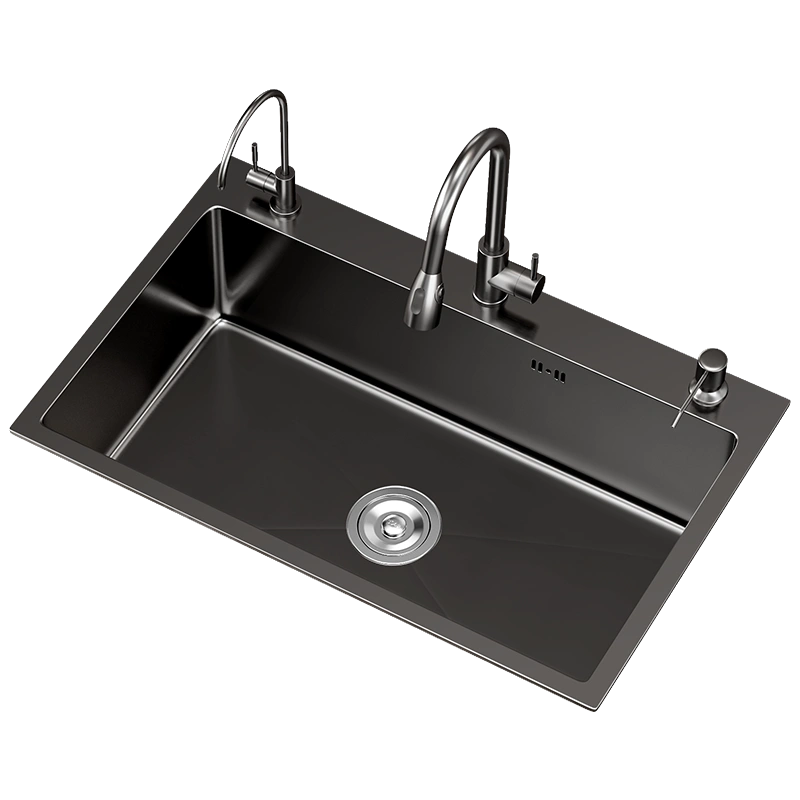 枪灰SUS304厨房水槽大单槽洗菜盆水池不锈钢家用台下盆洗碗洗手-Taobao 