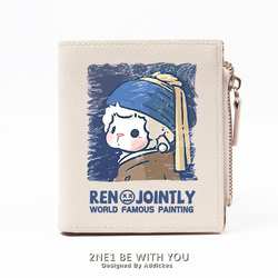 World Famous Paintings Literary Personality Creative Student Wallet Girls Short Wallet Niche Design Net Red Ins Style