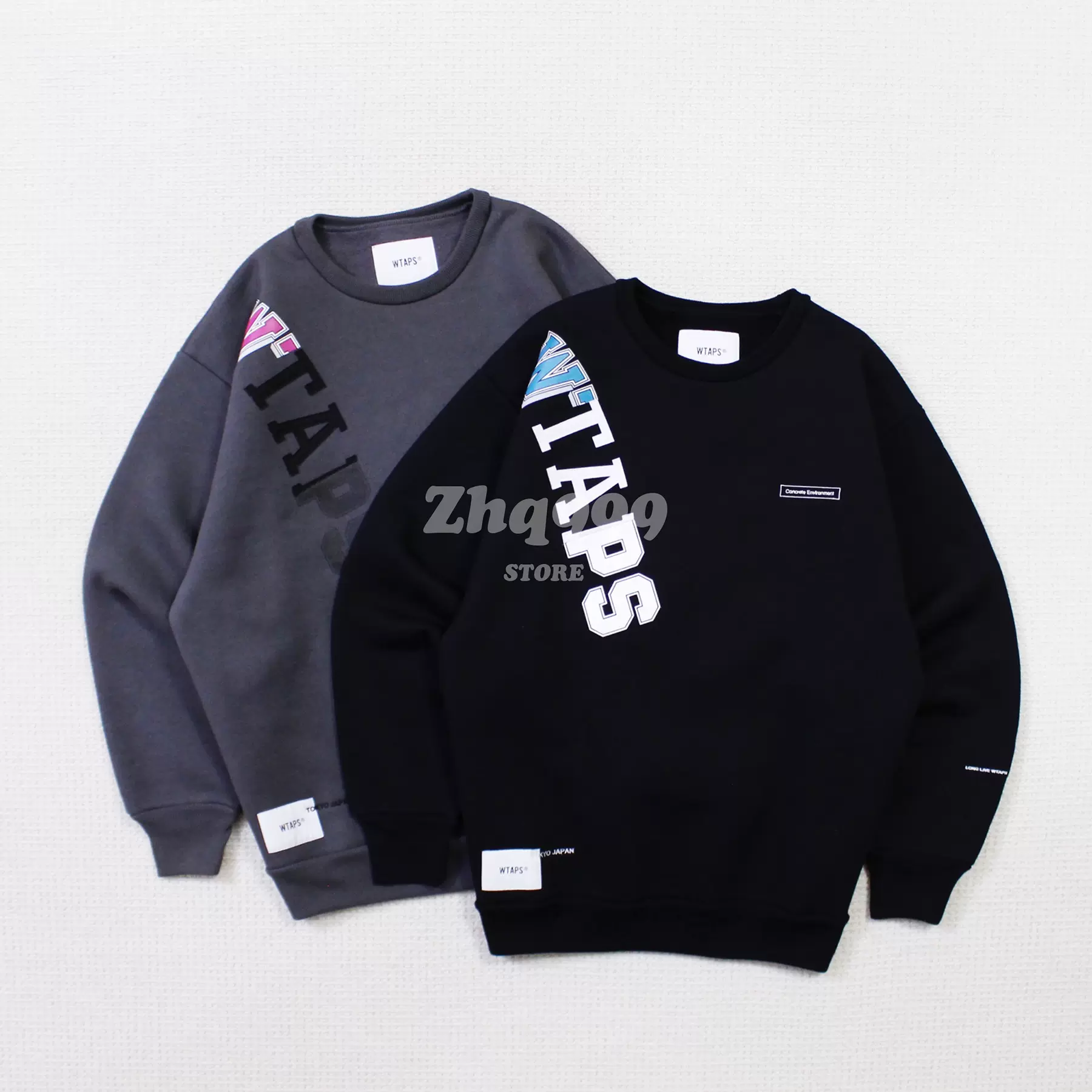 折扣现货WTAPS KATZ CREW NECK/COPO重磅刺绣拼接字母卫衣20AW-Taobao