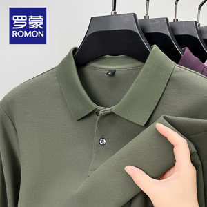 
Luo Meng POLO shirt men's long-sleeved autumn and winter new business casual solid color t-shirt men's middle-aged pure cotton T-shirt