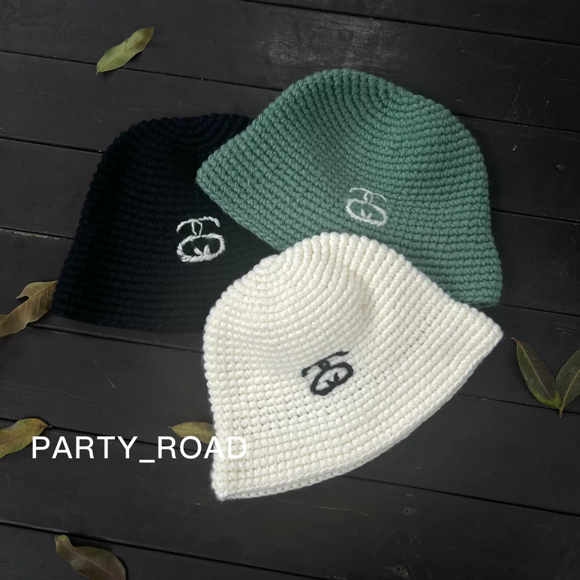 Stussy Bucket Hat SS Link Knit 双S经典Logo针织水桶帽渔夫帽-Taobao 