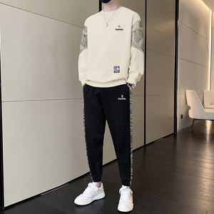 
Woodpecker casual sports suit men's spring and autumn trendy loose and versatile sweatshirt and trousers set with handsome look