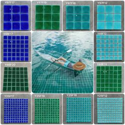 Single Ice-Cracked Checkered Square Ceramic Mosaic for Villa Swimming Pool, Restaurant, Bathroom, Washbasin, and Background Wall