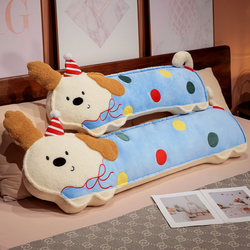 Polka Dot Dog-Shaped Long Pillow for Girls, Specifically for Sleeping on the Side, Leg-Hugging Pillow, Sofa Lumbar Support, and Headboard Cushion