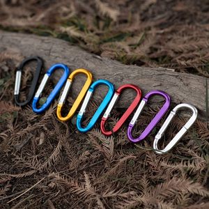 Free shipping outdoor barracks multifunctional aluminum alloy hanging buckle climbing safety buckle No. 7 D -type backpack key fast hanging