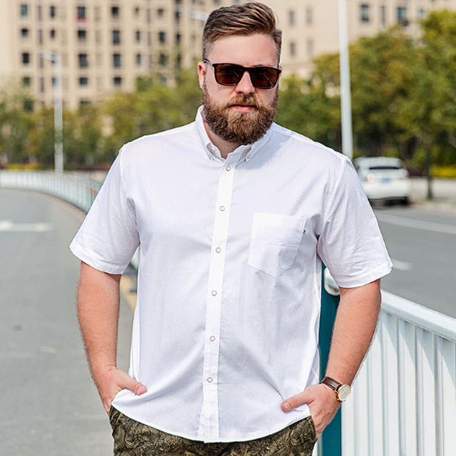 Plus-Size Men's Short-Sleeve Shirt, Extra Large Business Casual