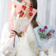 New romantic lace bouquet bag transparent rose packaging bag flowers bag single branch multiple bag DIY floral packaging