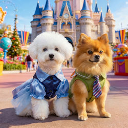 Puppy Clothes, Pet Clothes, Dog Clothing, Spring and Summer Cat and Dog Apparel, Rabbit Police Officer Tutu Dress