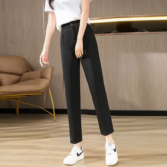 Harem suit pants for women 2024 new summer thin loose straight casual ...