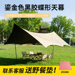 Canopy Tent Outdoor 2026 New Model Camping Equipment Sunshade Sun Protection Rainproof Black Coating No Assembly Quick Setup