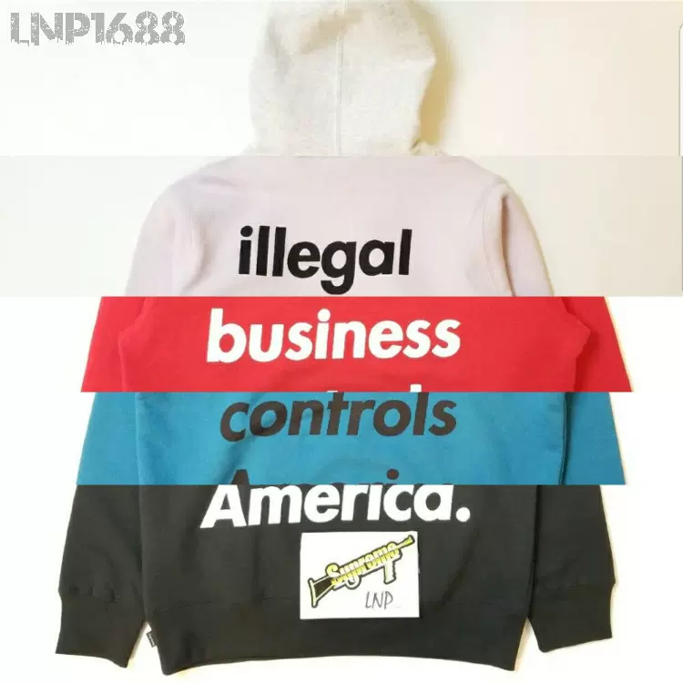 18SS Supreme Illegal Business Hooded Sweatshirt 非法经济帽衫-Taobao