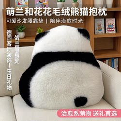German Living Room Decoration Birthday Gift Cute Sofa Girl Plush Panda Pillow Cute Orchid and Flower Lumbar Cushion