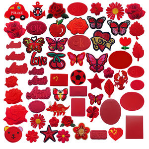 
Big red embroidered ironing patch patch for down jacket self-adhesive patch patch for clothes, pants and shoes cloth patch to repair holes