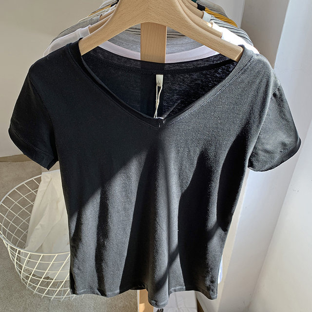 Women's Short Sleeve Shirt Cotton Linen Summer Casual Blouse Fitted Breathable Cotton Gauze Tops