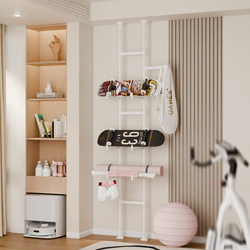 Scooter Sports Equipment Storage Organizer, Freestanding Home Yoga Mat and Fitness Equipment Wall-Mounted Shelf