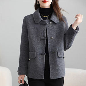 
New autumn and winter fashionable woolen double-sided woolen short coats, small woolen coats, short style, fashionable mother's tops