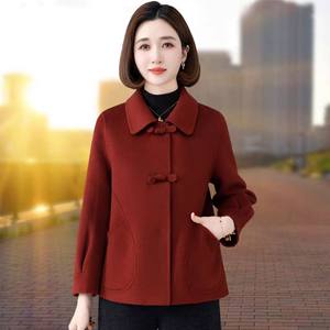 
2025 autumn and winter new double-sided wool wool coat for women short middle-aged mother small wool Chinese jacket