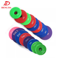 Colorful Plastic-Coated Dumbbell Plates with Small Holes 0.5-2.5-3kg, Matte and Glossy Barbell Plates for Fitness, Unisex