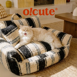 Ocute Cat Bed Plush Thickened Warm Dog Bed Pet Bed Pet Sofa Removable and Washable for Autumn and Winter, Suitable for All Seasons