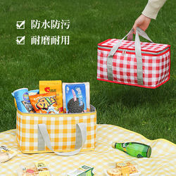 Outdoor Camping Picnic Bag, Thickened Large-Capacity Insulated Bag, Foldable Picnic Basket, Picnic Mat, Portable Lunch Box, Insulated Bag