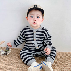 Spring and Autumn Baby Romper, Class A, Super Stylish, Pure Cotton, Boys' One-Piece Outfit, Jumpsuit, Outdoor Wear, Crawling Suit