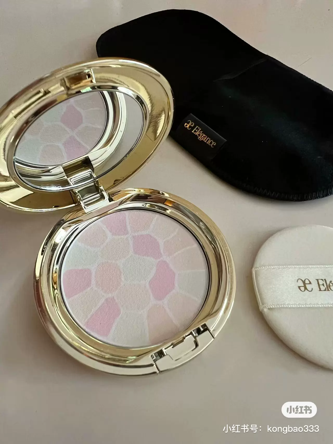 elegance奥尔滨 e大饼家庭装27g 便携装8.8g粉饼控油