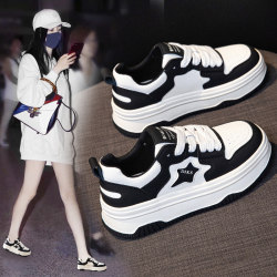 Genuine Leather Thick-Soled White Sneakers for Women 2025 New Popular Women's Thick-Soled Shoes Autumn Sneakers Women's Shoes Sports Shoes