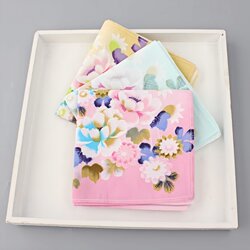 New Women's Printed Ultra-Thin Pure Cotton Handkerchief, All-Cotton, Soft and Sweat-Absorbent, Suitable as a Gift for Elders, Traditional Cotton Soft Small Square Towel