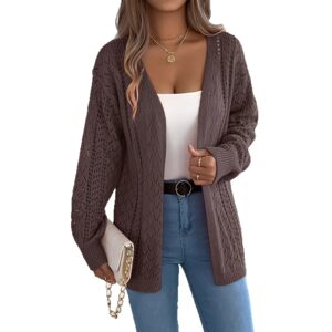 
Real shots of European and American autumn and winter hollow lantern long-sleeved cardigan sweater mid-length coat Amazon cross-border women's clothing