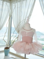 Dance Children's Practice Leotard Ballet New Style Girls' Mesh Long-Sleeve Gymnastics Outfit for Chinese Dance