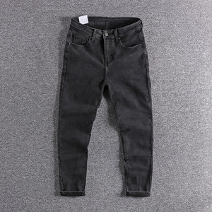 Jeans Men's Autumn 2020 New Slim Slim Pants Platform Black Wash made old versatile cropped pants
