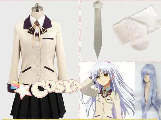 Angel Beats 天使 立華奏 cos 制服 假髮有售-Taobao