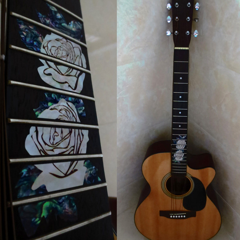 Adesivi Per Tastiera Chitarra Alnicov - Intarsi Trapezoidali In Perla Bianca, Per Chitarra E Basso - Foto 4