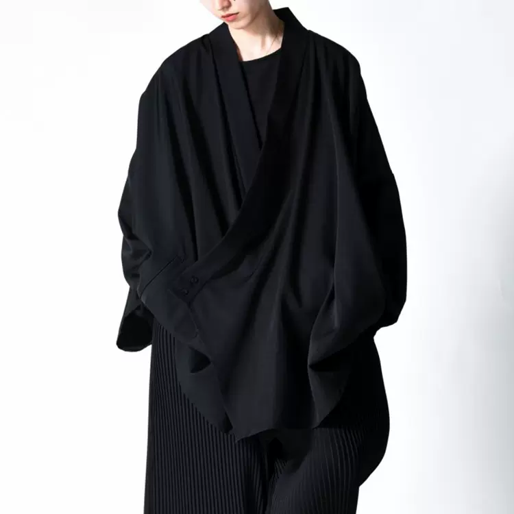 男风衣外套山本耀司风格yohji yamamoto暗黑超宽松和服日系V领-Taobao