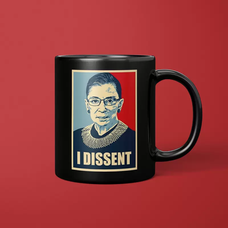 I DISSENT美國女大法官金斯伯格RBG陶瓷MUG馬克杯子黑色男女生孩