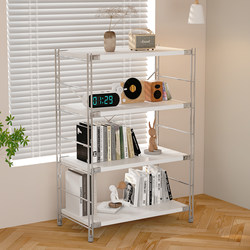 White Storage Rack, Household Display Rack, Simple Floor-Standing Storage Rack, Study Room Multi-Layer Shelf, Balcony Living Room Shelf
