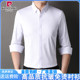 Pier Cardin Spring New Men's Shirt Long Sleeve Silk Top Business Casual Large Size Non-Soled Anti-Wrinkle White Shirt