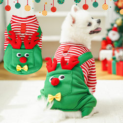 Popular Christmas dog and cat pet clothing cat clothes and dog supplies elk four-legged new cute teddy
