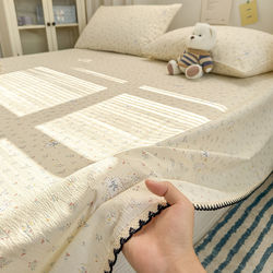 Class a Maternal and Infant-Grade Double-Layer Gauze Bed Sheet Single Piece for Summer Children's Dormitory 1.5m Naked Sleeping Sheet Single Pillowcase Three-Piece Set