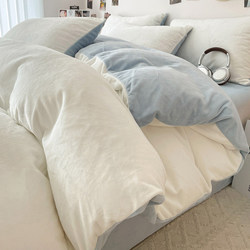 Winter Thickened Milk Velvet Duvet Cover Single Piece 150X200X230 Single/Double Flannel Coral Fleece Duvet Cover with Extra Fleece 4