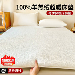 Winter Warm Lamb Wool Mattress Pad for Home Bedroom, Milk Velvet Mattress Topper, Special for Rental Housing Floor Covering