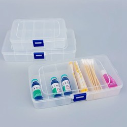 One-Week Portable Large-Capacity Oral Liquid Medicine Box with 6 Compartments, Transparent Portable Medicine Storage Small Medicine Box