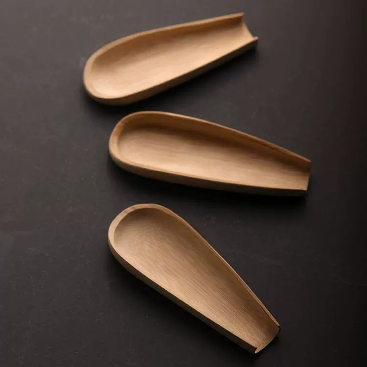 竹 茶则 老竹茶则茶扒竹制日式茶箕手工打磨赏茶