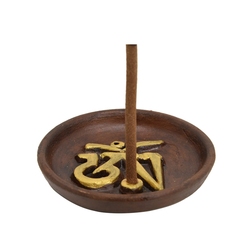 Nepal Om Red Pottery Handmade Six-character Mantra Hidden Incense Plate 5-6 Mm Column Incense Insert Large Diameter Incense Holder Ornaments
