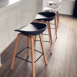 Nordic Solid Wood Bar Chair High Stool Modern Minimalist Bar Stool Bar High Stool Home Bar Chair