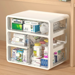 Household Medicine Box, Family-Sized Storage Box, Drawer-Type Transparent Multi-Layer Classification, Large Capacity, Large Medicine Organizer Box