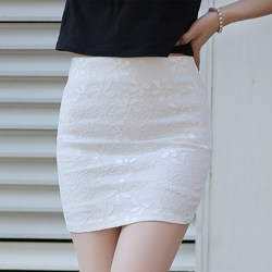 2025 Summer Lace Pencil Skirt High Waist Slim Fit Professional Short Skirt Elastic Wrap Skirt for Women