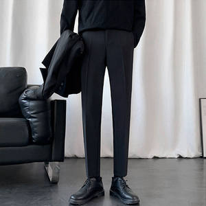 Little West Pants Men's Volumes Ice Silk Town Pants Autumn Slim Slim Slim Small Pants Men's Straight Bar Model Men's Family
