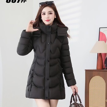 Fashionable down cotton coat for women 2025 winter new warm mother's wear cotton coat thickened windproof wash-free cotton jacket
